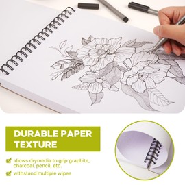 CONDA 9 x 12 Inch Sketchbook, Top Spiral Bound Sketch Pad, 100 Sheets (68 lb/100 GSM), Durable Acid-Free Sketch Paper, Drawing and Sketching Paper for Kids Adult Beginners