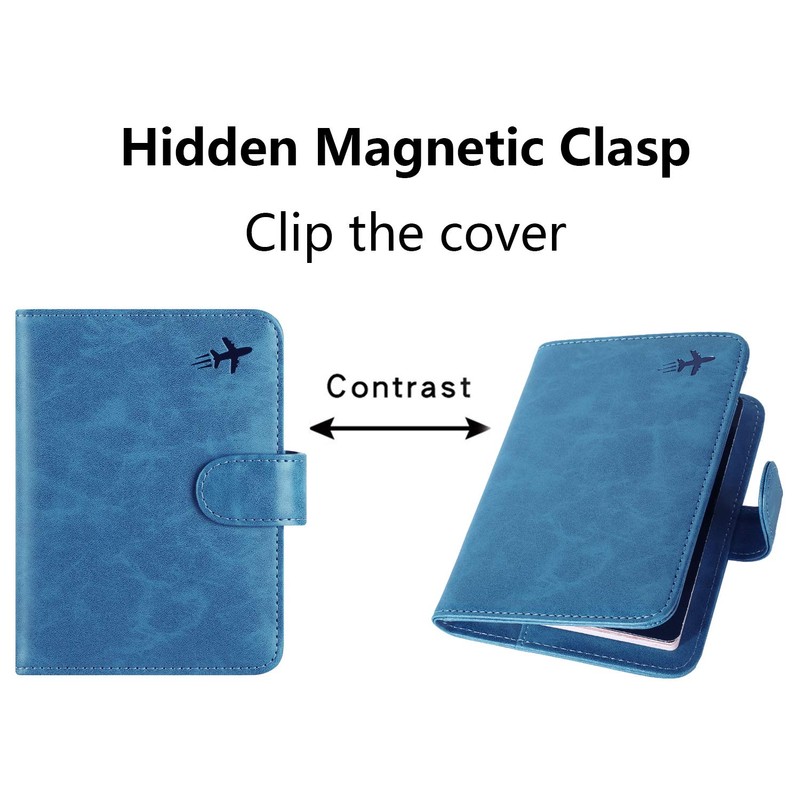 Funda para pasaporte con bloqueo RFID, funda de piel para