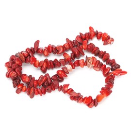 Cuentas Irregulares, 3-8mm Cuentas Sueltas Perforadas Piedras Preciosas Irregulares Cuentas de Piedra de Astillas para Pendientes, Collares, Fabricación de Pulseras (Piedra de Coral Rojo)