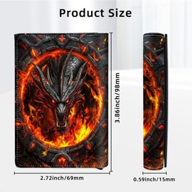 VACGBJPG Wallet for Men Card Holder Slim RFID Blocking Pop-up,Faux Leather Business & Credit Wallet,Holds Up to Cards & Cash Minimalist Front Pocket,Billeteras de Hombres, Fiery Black Dragon,