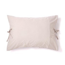 Francfranc Gathers Ribbon Pillow Cover 27.6 x 19.7 inches (70 x 50 cm), Beige