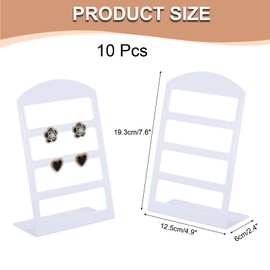 sourcing map 10pcs Acrylic Earring Holder, Earring Display Stands L-shape Ear Organizer for Earring Necklace Photography Props, White