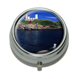Nubble Light Lighthouse Maine Pill Case Trinket Gift Box