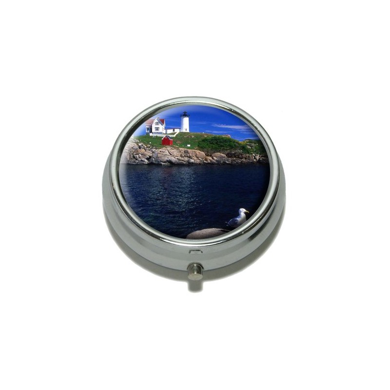 Nubble Light Lighthouse Maine Pill Case Trinket Gift Box