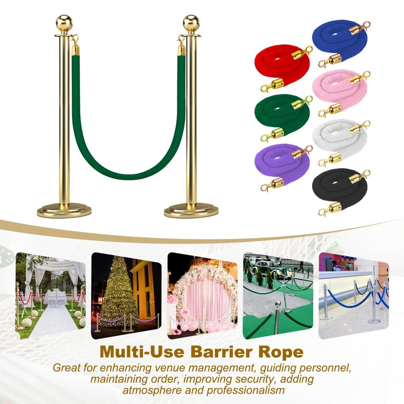 sourcing map Velvet Stanchion Rope 3.28 Ft/1 M, Barrier Rope