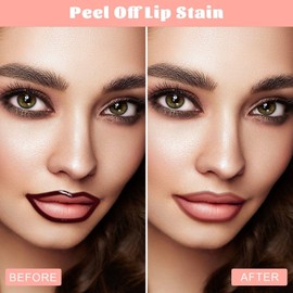 Lip Stain - Peel Off Lip Liner, Long Lasting Lip Liner with Matte Finish, Waterproof & Transfer Proof Lip Gloss, Non-Stick Cup & Highly Pigmented Color, Easy to Use for All Skin Types (Mauve)