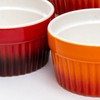 Set Of 4 Ombre Ramekin Dishes Red Orange Stoneware 200ml