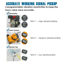 Runleader Digital Vibration Hour Meter with Multiple Maintenance Reminders for Lawn Mower Generator Compressor Motorcycle Snowmobile Chainsaw etc.