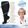 CHARMKING 3 pares de calcetines de compresión de talla grande