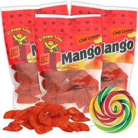 Needzo Spicy Mango Gummy Candy, Individually Wrapped Lemon Chili Covered Mexican Candies, Bite Size Treats, 1.6 Ounces (Pack of 3)