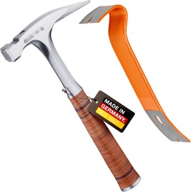 PICARD Roofing Hammer No. 790 ½ + Mini BlackGiant® + Sticker | 800 g Total Weight | Roughened Track | Magnetic Nail Holder | Corrosion Protection | All-Steel Handle with Leather Handle | GS Tested |