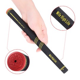 Mile High Life | Avid Golf Club Grips | 3, 13 Pc Set Bundle Golf Grips | Multi-Compound Corded Rubber Golf Grip | Standard Midsize Jumbo(3 Pack Black,Standard)