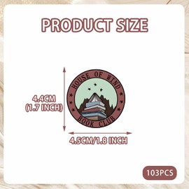 Pack of 100 Bookish Stickers, Book Reading Vintage Stickers, Waterproof Vinyl Stickers, Book Stickers, for Water Bottles, Scrapbooking, Diary, Laptop, Skateboard