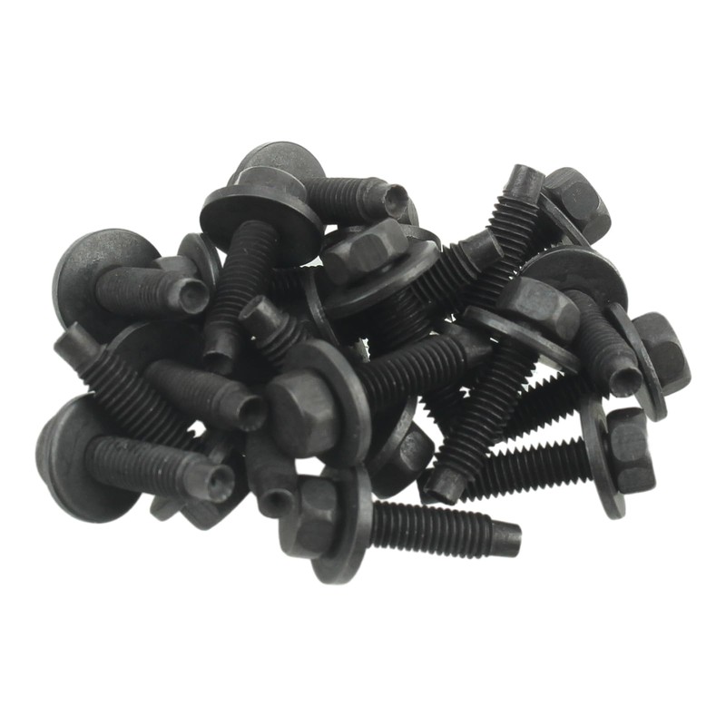 GoaMotors 20pcs Hex Washer Head Spin Lock Body Bolts Dark