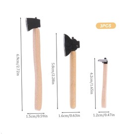 3Pcs 1/12 Miniature Axe Dollhouse Decoration Accessories Best Gift or Vintage Office Desk Decoration(ZS177)
