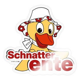 Spreadshirt Sandmännchen Schnatterinchen Sticker, 10 x 10 cm, Transparent Glossy