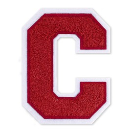 QianSiLi 6.5 Inch Chenille Iron On Letters for Clothes Varsity Letter Patches Embroidered Patch Iron On Patches for Clothing Jacket/Hoodie/Varsity (Red,C)