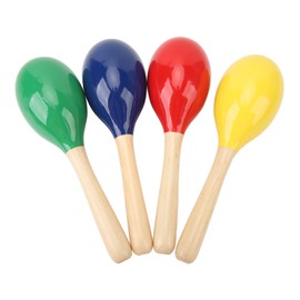 4Pcs Music Maracas Wood Iron Beads Professional Hand Percussion Rattles for Studio Live Performance