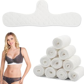 KRYMXAR Pack of 10 Bra Inserts, Sweating, Underbust Sweat Protection, Reusable Cotton Bra Inserts for Sports and Breastfeeding, Women's Sweating Extra Soft Summer