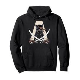 Kids Black Panther Pirate Skull Crossbones Black Panther Pullover Hoodie