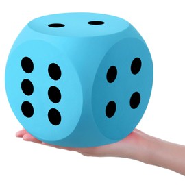 Shappy 6 Inches Foam Dice Fun Filled Large Educational Toy Kawaii Giant Dice Decorative Eva Foam Jumbo Dice Big Square Building Blocks for Board Game Nights Learning Sessions(Sky Blue)