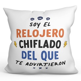 Mugffins Cushion with Filling with Saying for UHRMACHER – In Spanish – Todos te Advirtieron – 40 x 40 cm – Original and Funny Gift Employee