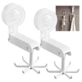 Occupaternm 2 Stück Küchenhaken, Kein Bohren Erforderlich, Schwenkbare Klebehaken, Unterschrankhaken zur Aufbewahrung von Kochlöffeln und Pfannenwendern Mehrzweckhaken (Weiß)