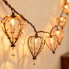 Outdoor Decorative String Lights, Beaded Copper Wire Teardrop Lantern String
