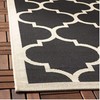SAFAVIEH Courtyard Collection 2'3" x 14' Black/Beige CY6918 Trellis Indoor/
