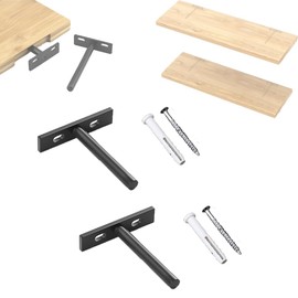 zalati Floating Shelf Brackets 4 Pack Integrated Shelf Supports Hidden Shelf Brackets with Screws and Anchors for Wall Mounting - 3"