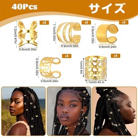 MINGTIANGH 40 Pcs Hair Beads Set Hair Ornaments Assorted Dance Hair Accessories Hair Accessories Rings Hip Hop Hair Braid Rings DIY Handmade Material for Kids Hair Closure Braiding (Silver)