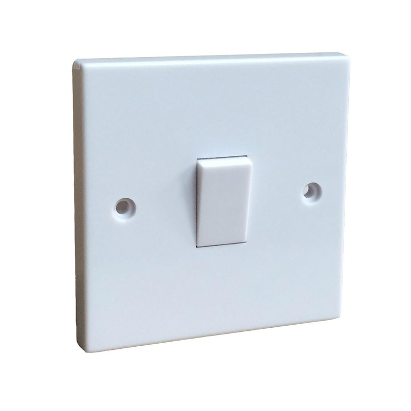 Single Wall Switch & Back Box Pattress. 1 Gang 2
