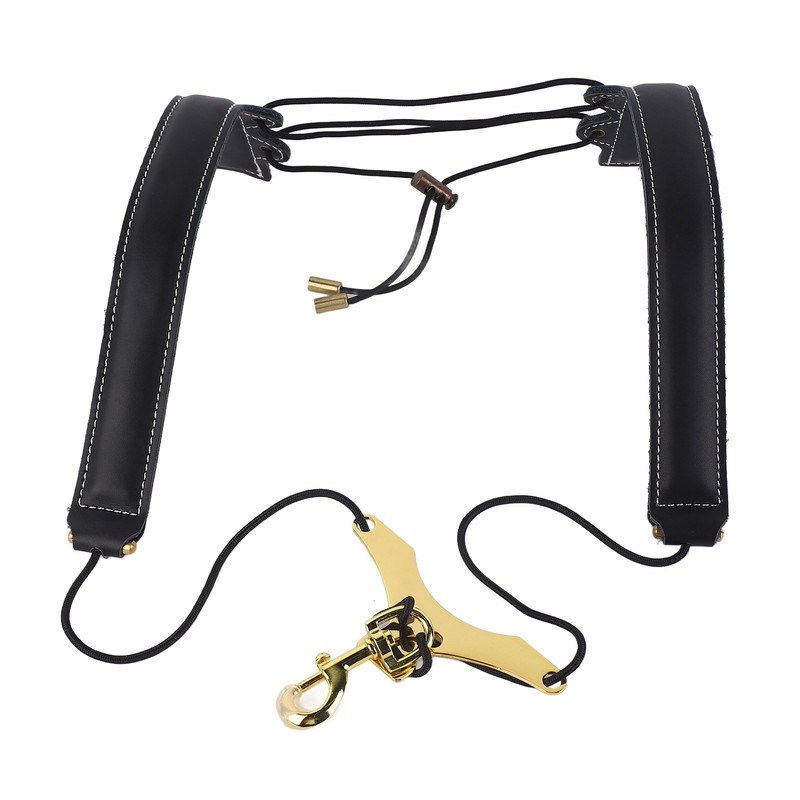 Saxophone Double Shoulder Strap Artificial Leather Length Adjustable Alto Tenor