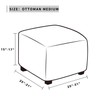 Easy-Going 100% Dual Waterproof Stretch Ottoman Cover 30x30x15inch Square Folding