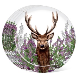 Puckator RPLAT04 Wild Stag Set of 4 Recycled Plastic Bottles RPET Reusable Picnic Plates