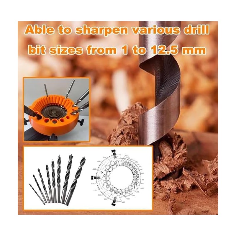 Drill bit sharpener for grinder, power drill bit grinder grinder