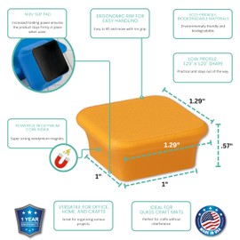 Glassboard Studio MiniBar Magnet - Strong Neodymium Rare Earth Magnets for Fridge, Whiteboard, Locker & Magnetic Glassboards - Crafting & Office Use - Strong Fridge Magnets (Tangerine Orange, 12)