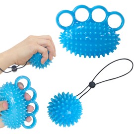 Ksvaye Pack of 2 Hedgehog Ball Soft Hand Trainer Finger Trainer Ball Rubber Kneading Ball Therapy Balls Hand Osteoarthritis Massage Ball with Nubs Anti-Stress Ball for Finger Training, Relieves
