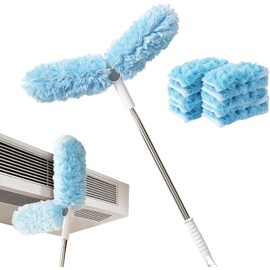 Plumero de microfibra extensible con mango telescópico para techos y ventiladores