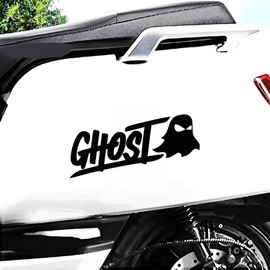 2pcs Ghost Motorcycle Sticker - Waterproof & Scratch-Resistant Decal for Car Trunk, Bumper, Side Panel, Electric Scooter Mudguard, 7.87"x3.54", Motorcycle Accessories|CZ231 (Black)
