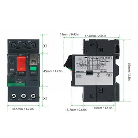 Motor Circuit Breaker, Button Control, Motor Circuit Breaker, Thermal Magnetic Circuit Breaker with Rail Mount for Motor Applications (GV2-ME14 6-10A)