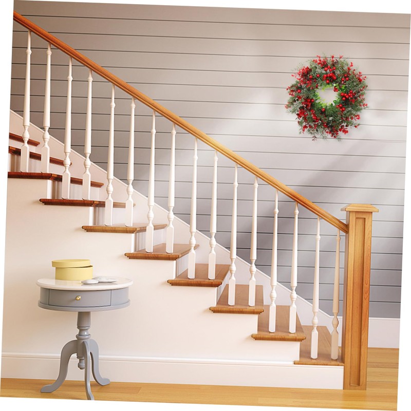 Ciieeo 13.8 Inch Artificial Christmas Wreath Red Berry Door Wreath