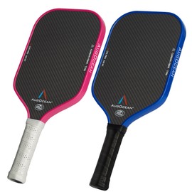 Pickleball Paddles Set of 2,Carbon Pickleball Paddle Set Pro,3K Raw Carbon Fiber Surface with High Grit and Spin,T700SC Carbon Fiber Pickle Ball Rackets 16 MM,USAPA Approved (Pink-Blue 2PCS),2 Covers