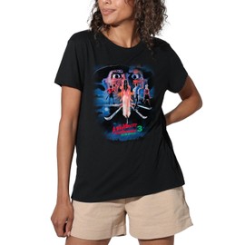 Popfunk A Nightmare On Elm Street 3 Dream Warriors Vintage Poster Women's Loose T-Shirt, Black, Small