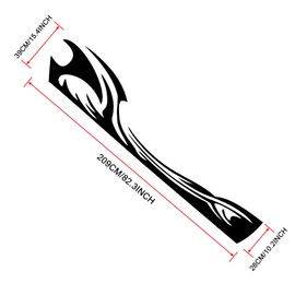 TOMALL 2Pcs 82'' Wave Flame Graphics Car Body Side Stickers Flame Racing Sports Stripe Decals for Car Universal Vinyl Waterproof Decal Decoration Accessories for Truck SUV Off-Road Vehicles (Black)