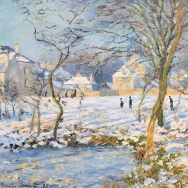 British Heart Foundation Charity Christmas Cards Pack of 8 - Pond in the Snow by Claude Monet - Traditional Artistic Countryside Scene - Eco-Friendly - Made in the UK