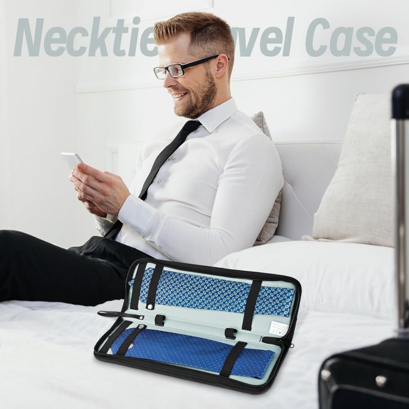 Tie Box Travel Case Men's Necktie Gift Box Rectangle Shape