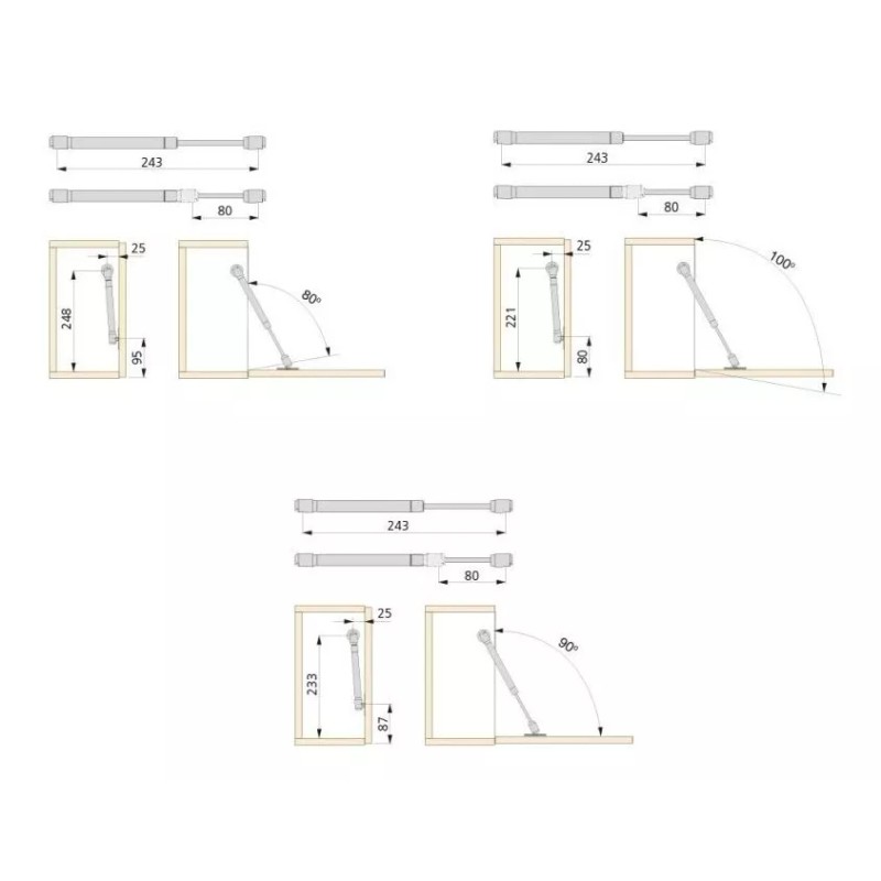 LIZOFERTAS Pistón Para Muebles Puertas Abatibles 80n Hacia Abajo Pack