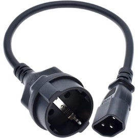 Toptekit IEC 320 C14 Male to Europe Schuko Female Socket Short Adapter Cable For UPS PDU, Europe CEE7/7 Schuko to IEC C14 Plug Adapter to Convert European Power Cords to IEC C13 Cord Standard.1ft/30cm