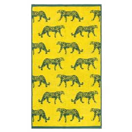 furn. Leopard Hand Towel, Cotton, Teal,50 x 85cm